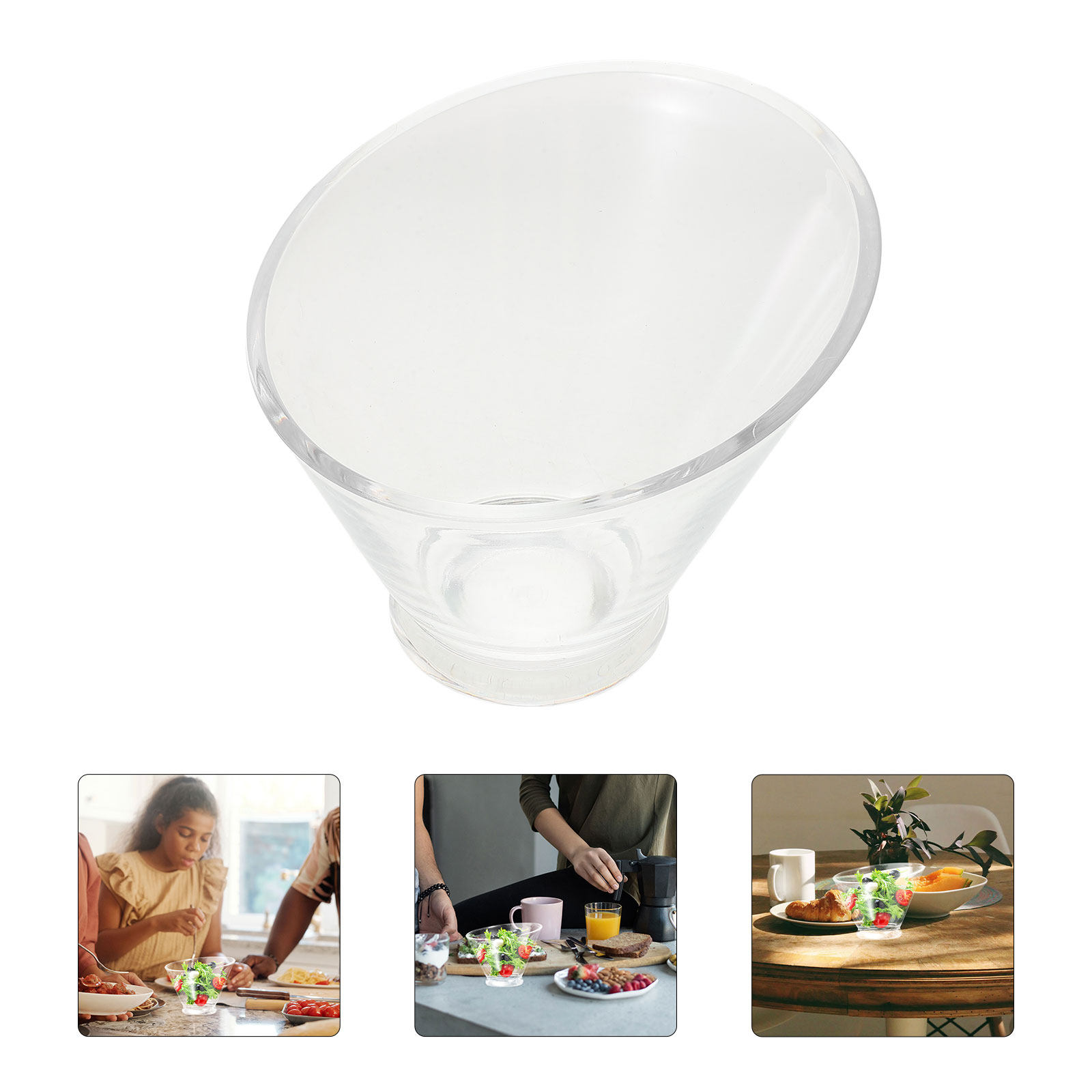 Food Snacks Party - Large Japanese Style Angled Clear Salad