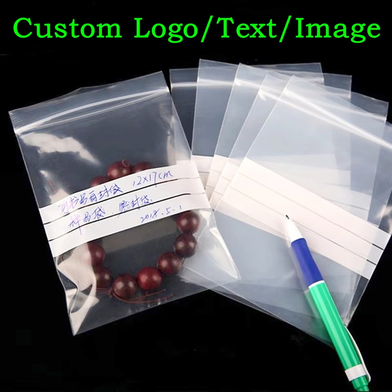 Food Snacks Party - 200PCS PE Clear Plastic Writing Ziplock