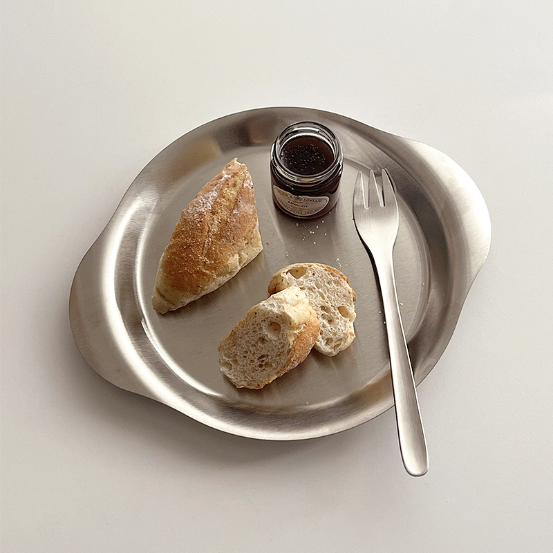 Food Snacks To Eat - Binaural 304 Stainless Steel Plate, Metal