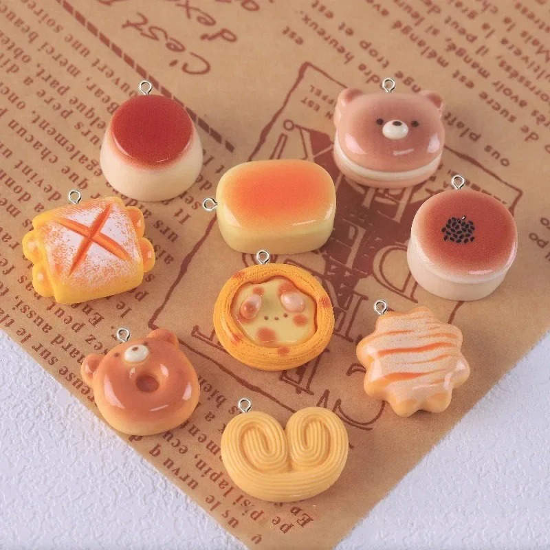 Food Snacks Party - 10Pcs Cute Bear Pudding Tart Bread