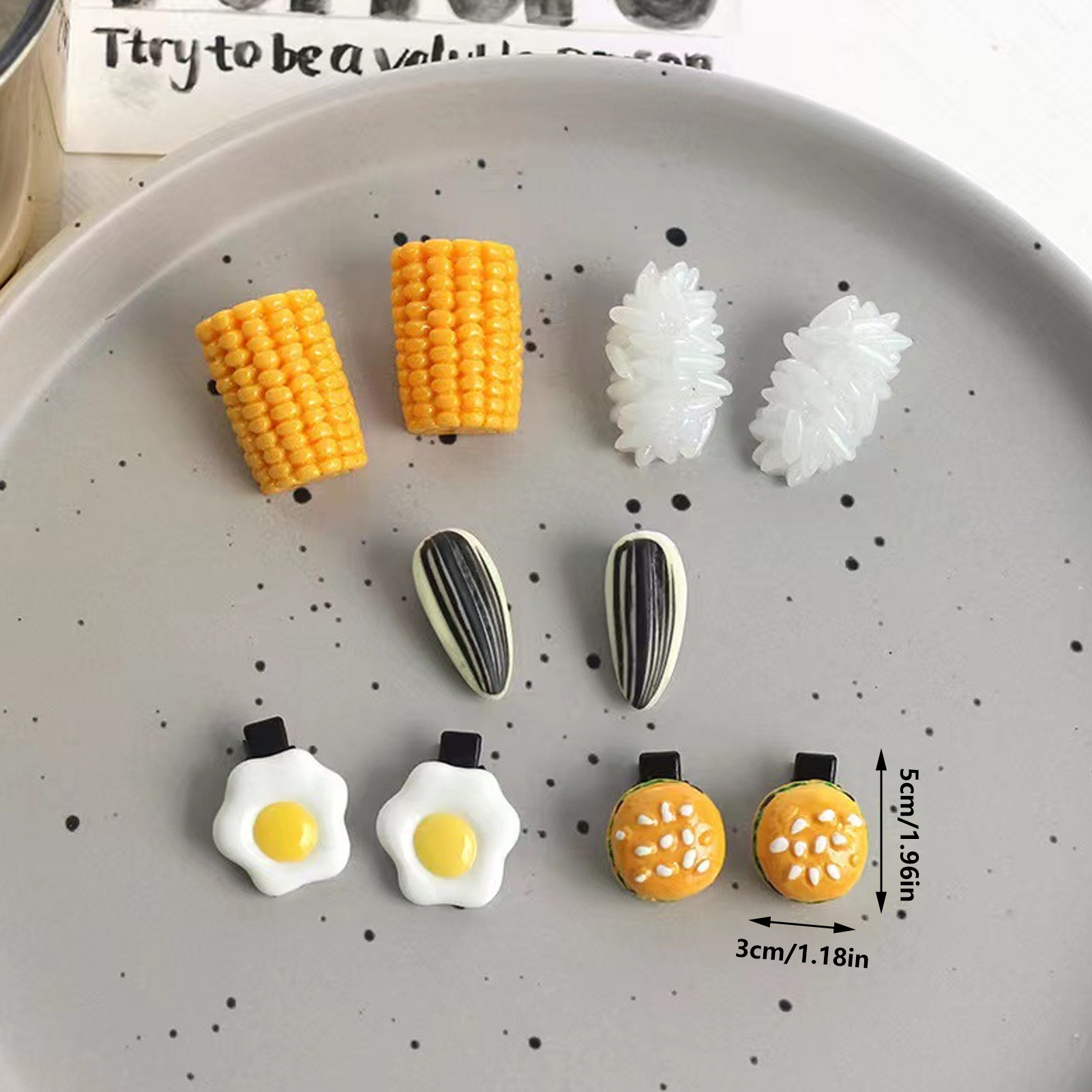 Mini Food Hair Clips Set Reali - Food Snacks Party recension och pris