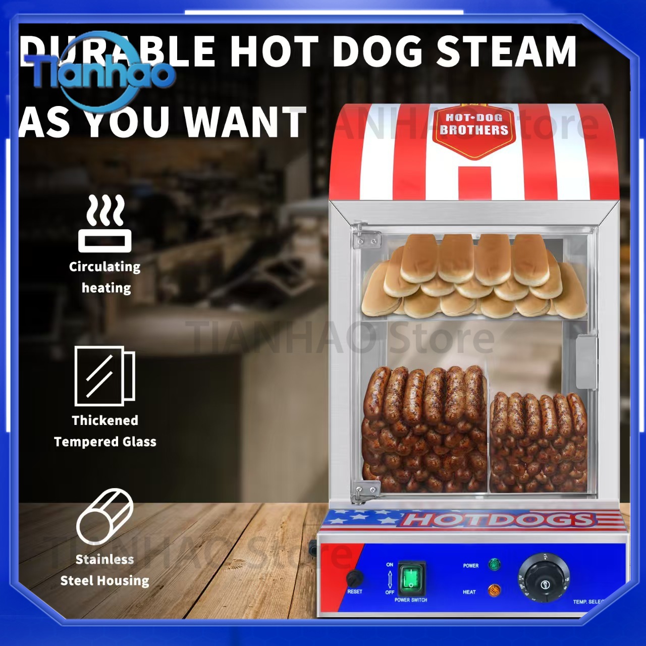 Commercial Automatic Hot Dog B - Snacks Food Warmer recension och pris