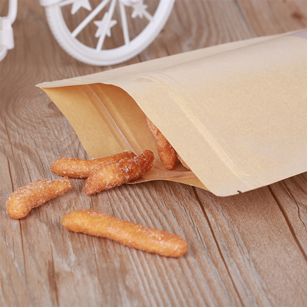 50Pcs Kraft Paper Zipper Seale - Food Snacks In Usa recension och pris
