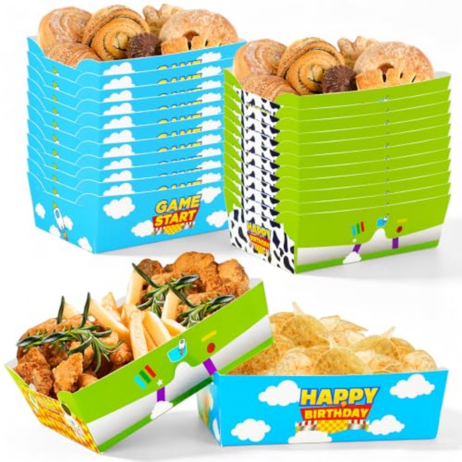 24 Pcs Cartoon Paper Food Tray - Food Snacks Party recension och pris