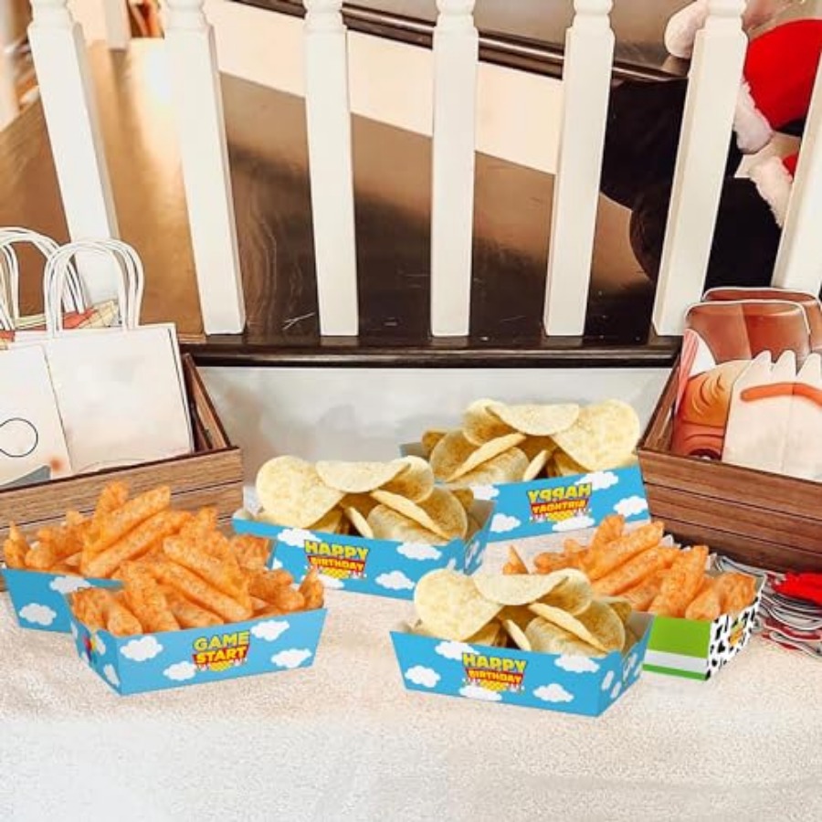 24 Pcs Cartoon Paper Food Tray - Food Snacks Party recension och pris