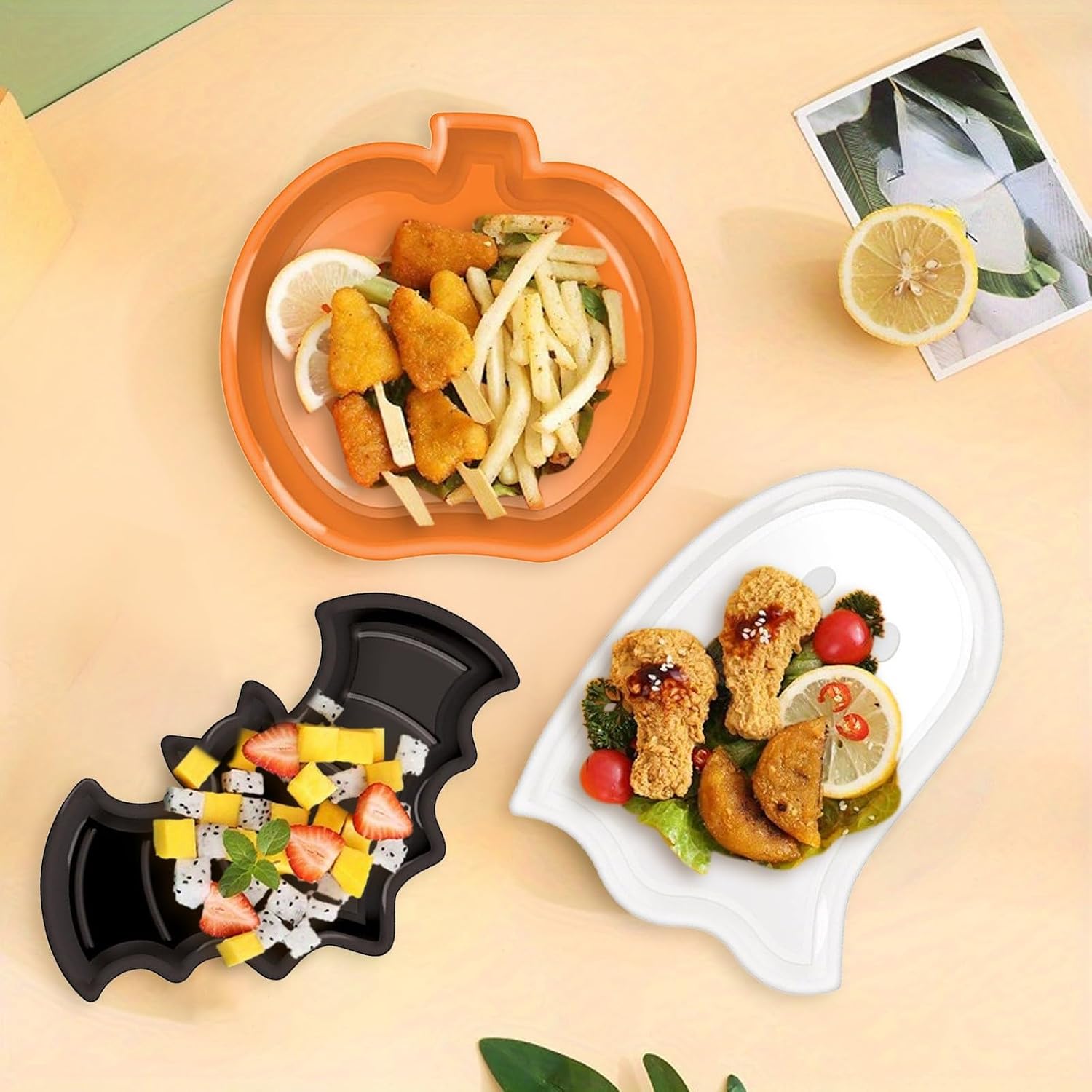 Reusable Halloween Plates Set  - Food Snacks Party recension och pris