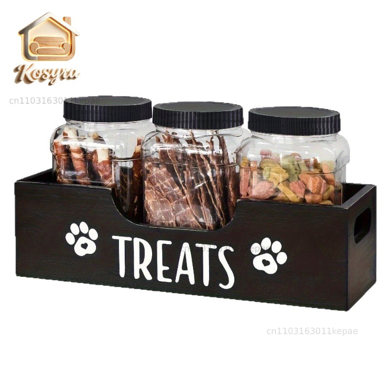 Wooden dog food container stor - Food Snacks Amazon recension och pris