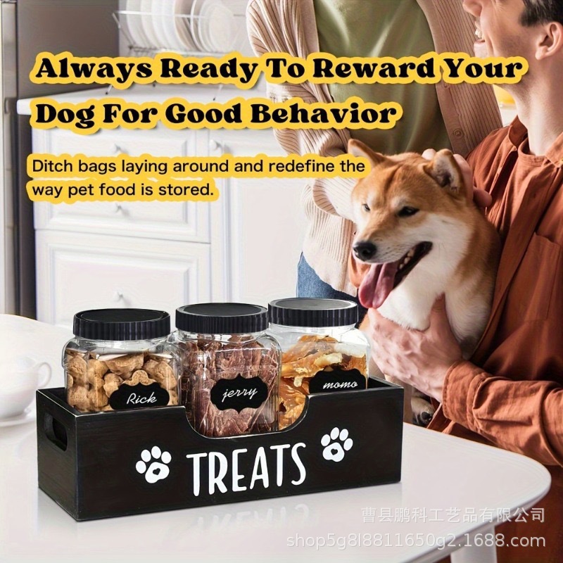 Wooden dog food container stor - Food Snacks Amazon recension och pris