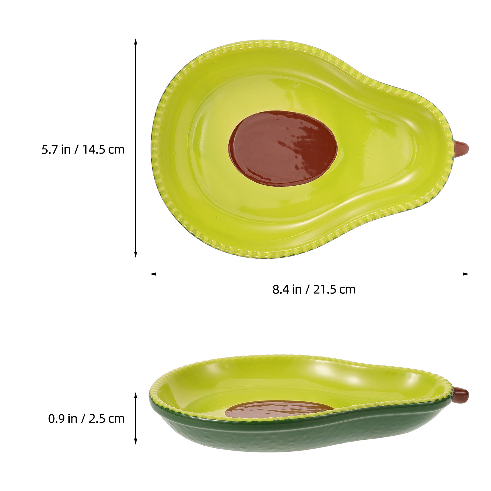 Avocado Shaped Ceramic Plate F - Food Snacks Party recension och pris