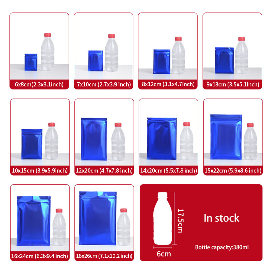 100pcs Matte Blue Foil Zipper  - Food Snacks In Usa recension och pris
